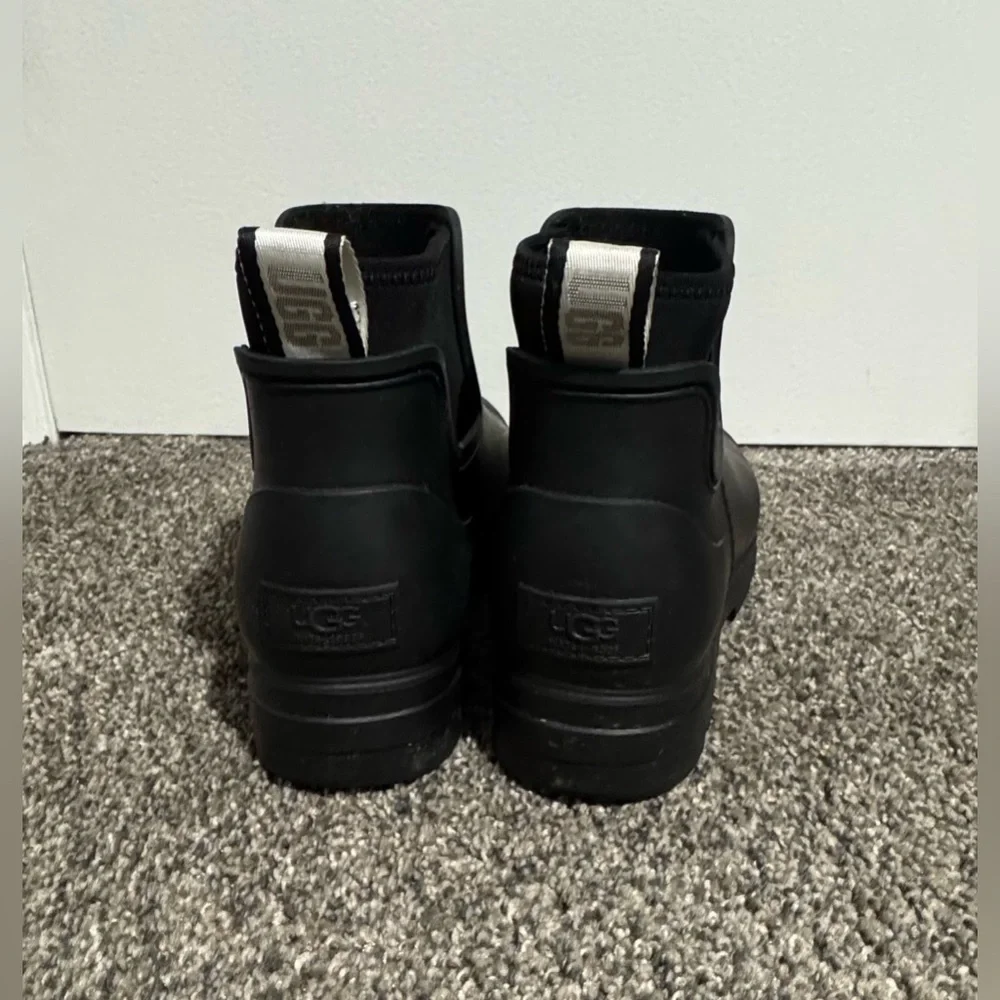 UGG Black Ankle Rain Boots (7) - Picture 5 of 9